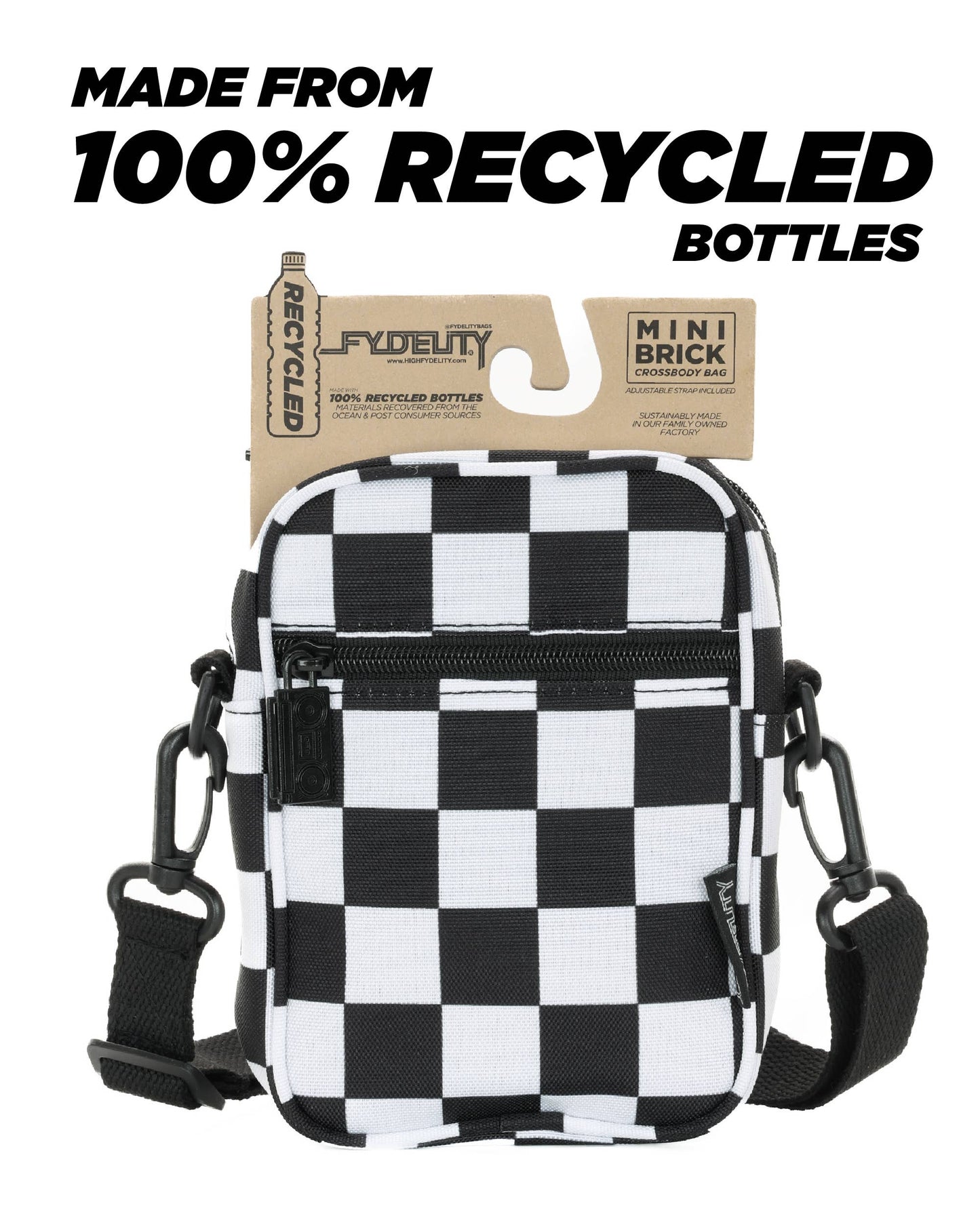 Recycled MiniBrickCrossbodyBag | XL Checker