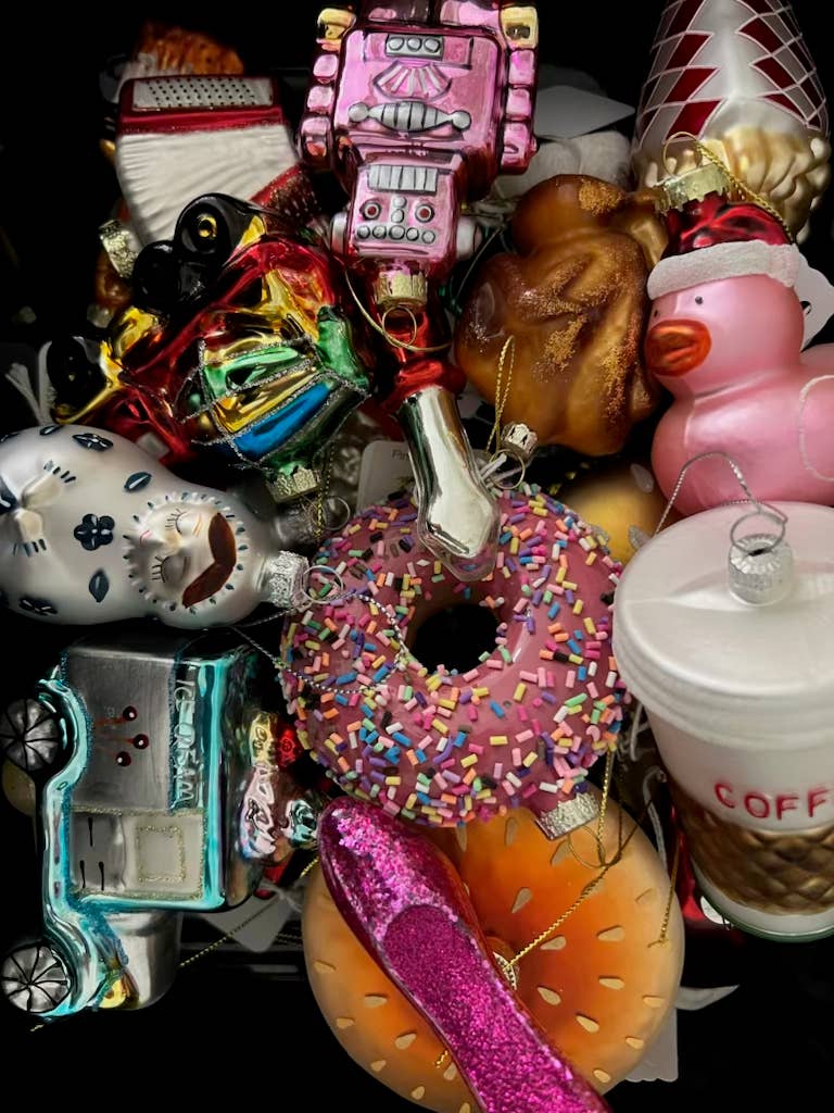 Rainbow, Shiny Retro Glass Ornament