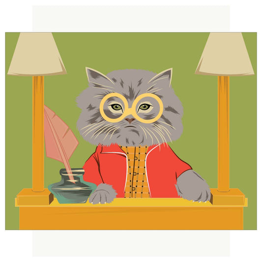2.5'' x 3.5'' Judgmental Cat Magnet - Vintage MC