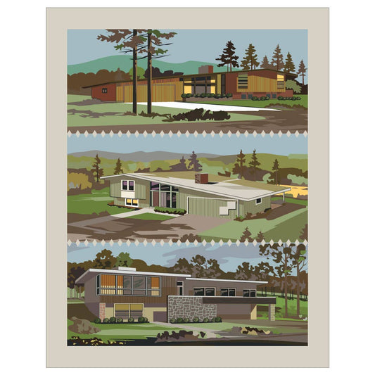 2.5'' x 3.5'' Mid Century Modern Homes Magnet - Vintage MC
