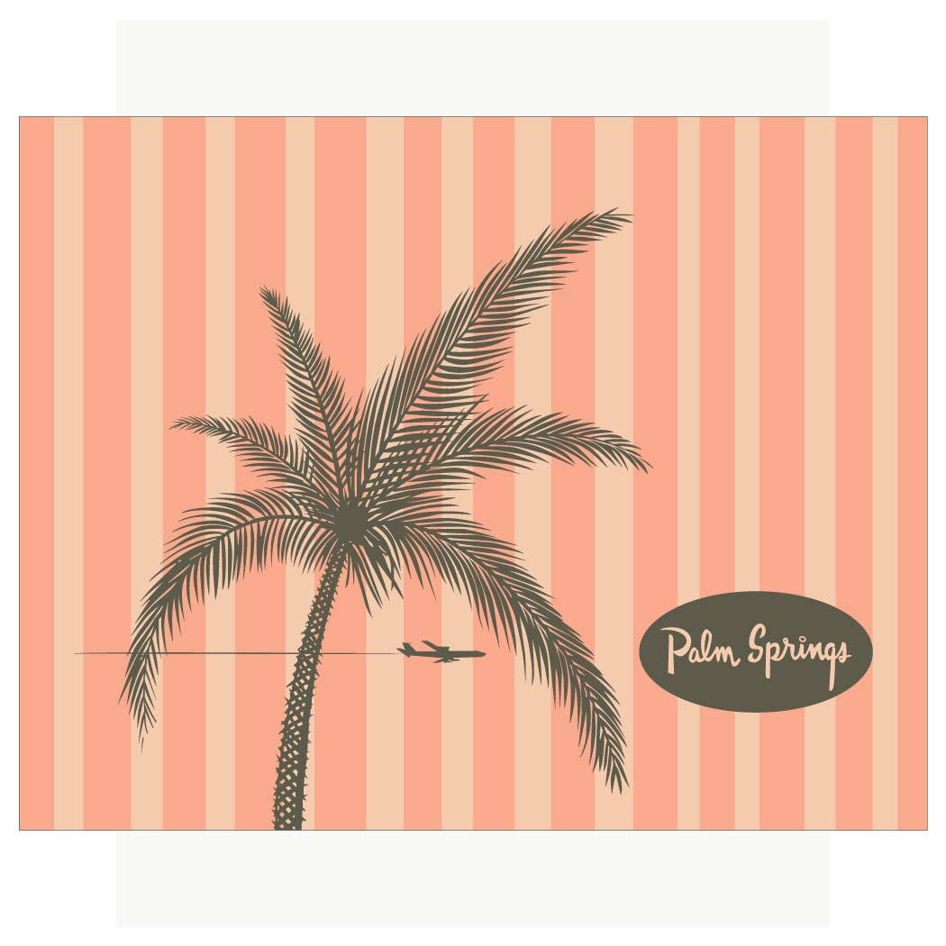 2.5 x 3.5 Palm Springs Palm Tree on Pink Stripes Magnet - Vintage MC
