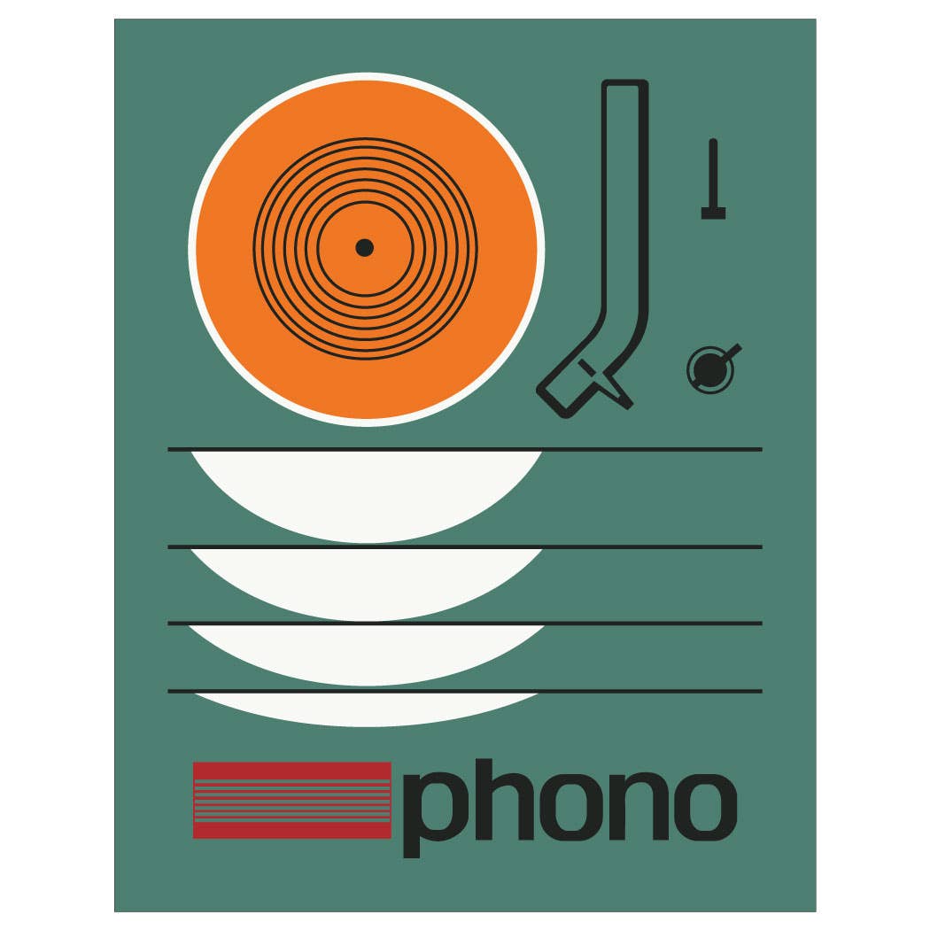 2.5'' x 3.5'' Retro Phono LP Turntable Magnet - Vintage MC