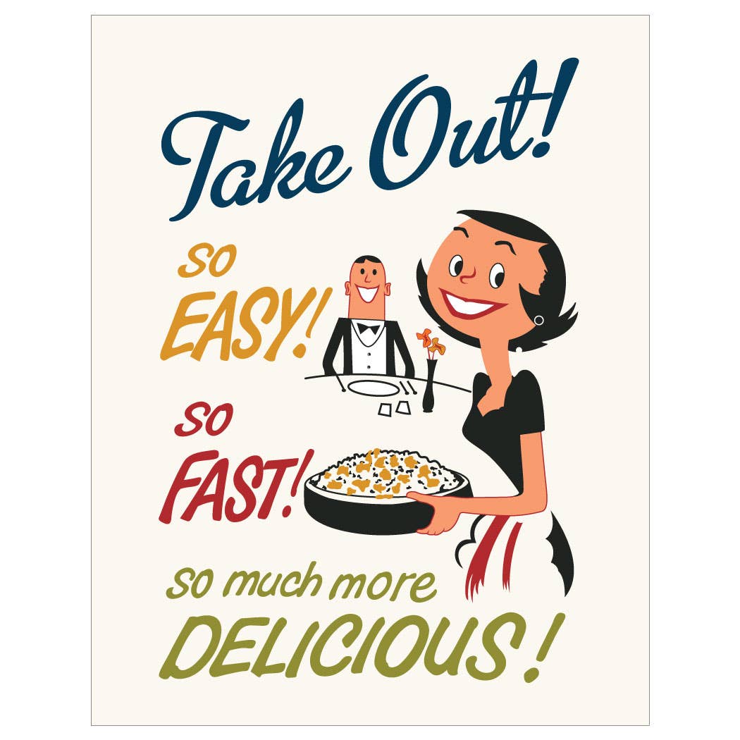 2.5'' x 3.5'' Take Out, So Easy, So Fast Magnet - Vintage MC