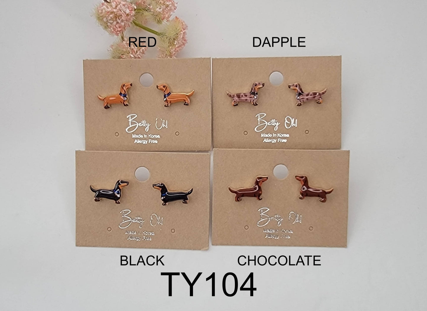 DACHSHUND POST EARRINGS.