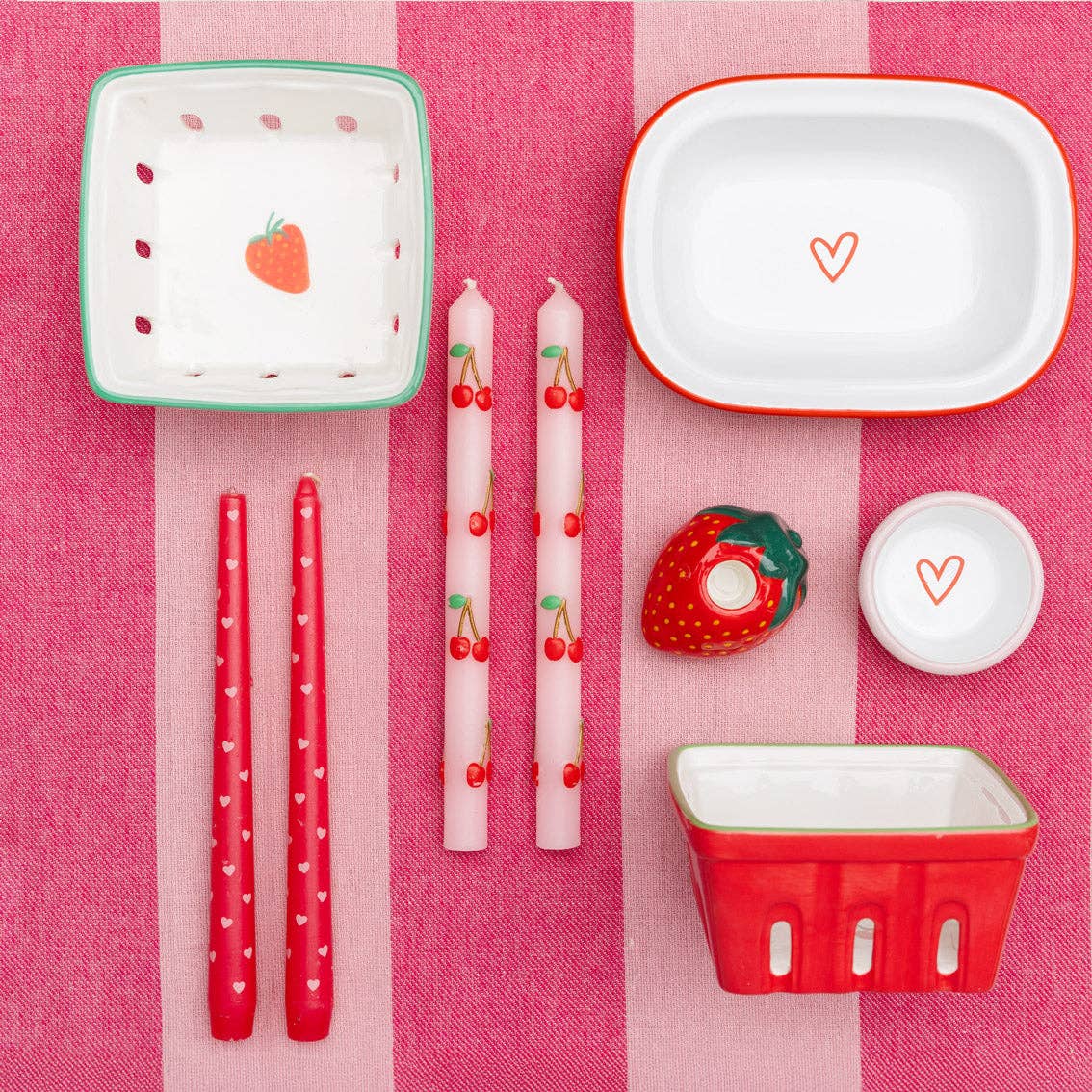 Heart Taper Dinner Candles - 2 Pack | Valentines Decor |