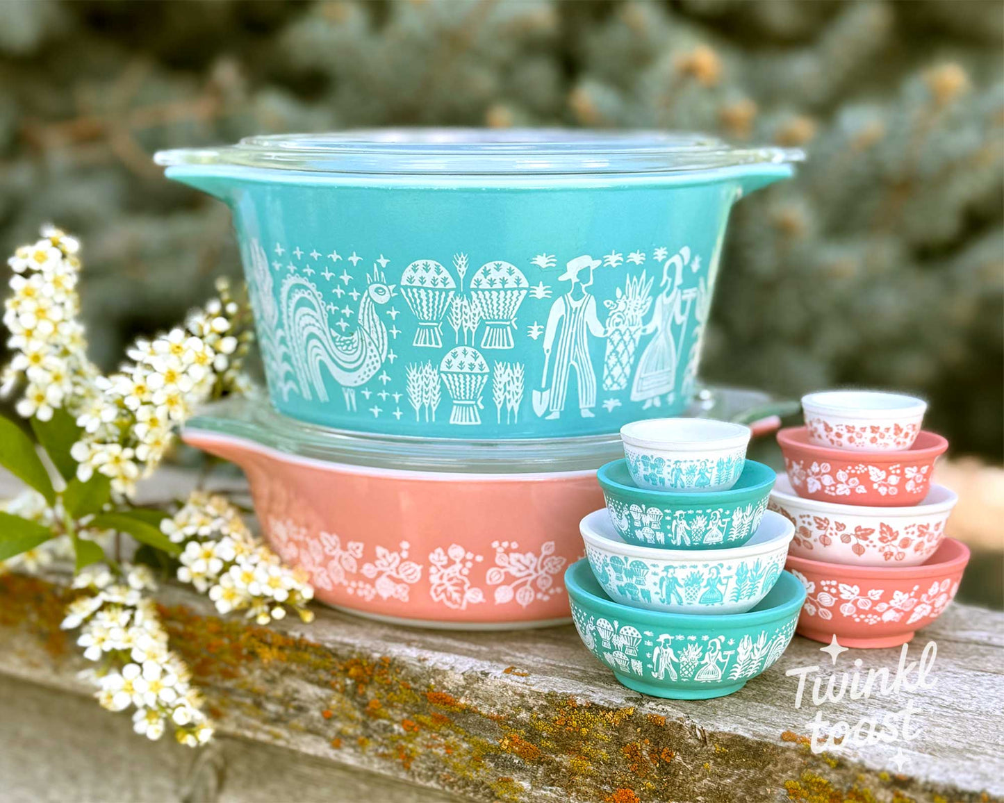 Mini Pyrex-Inspired Mixing Bowls – Retro Stackable Set