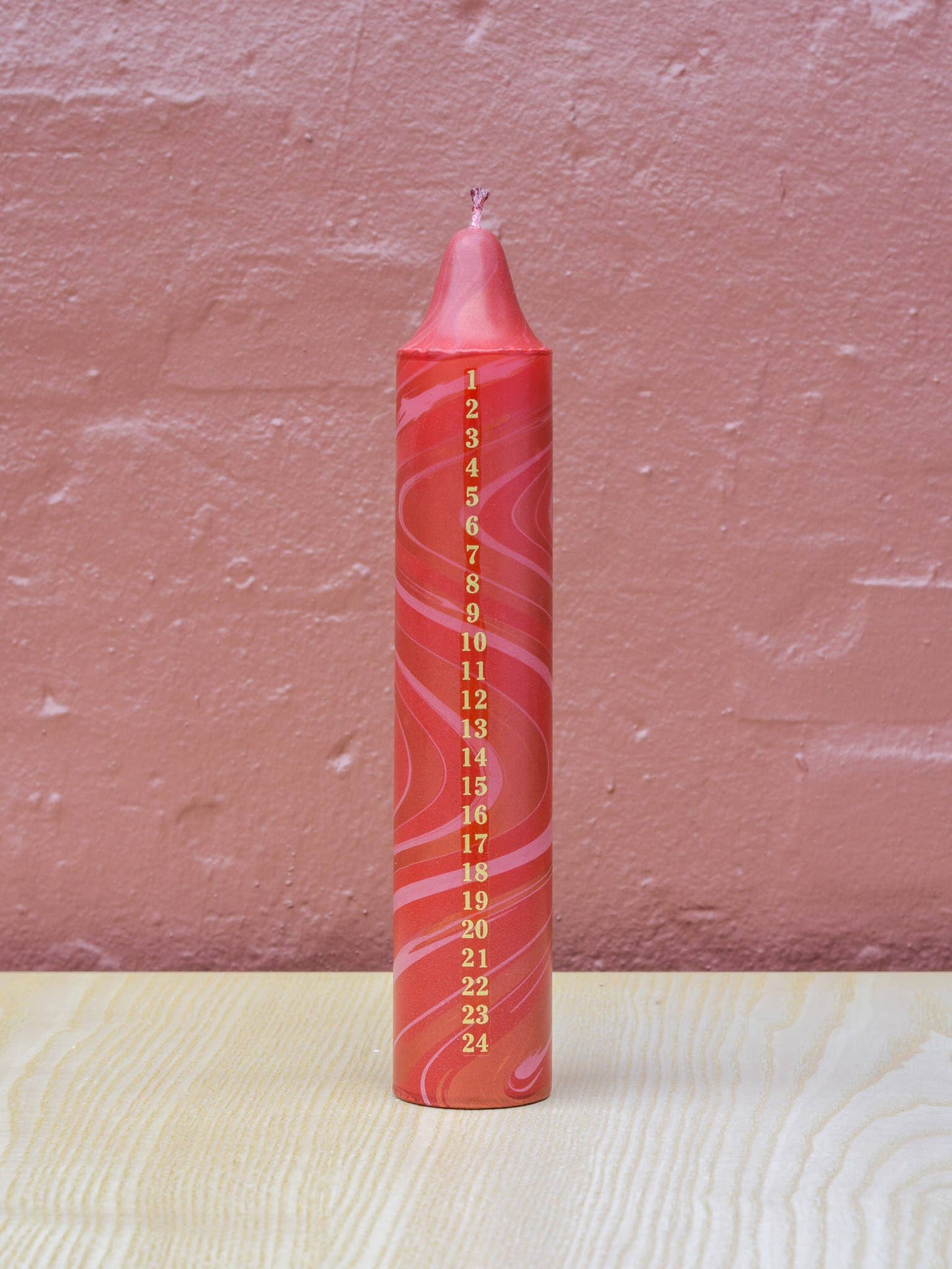 Advent Candle, Christmas Calendar, Red Marble, Glitter