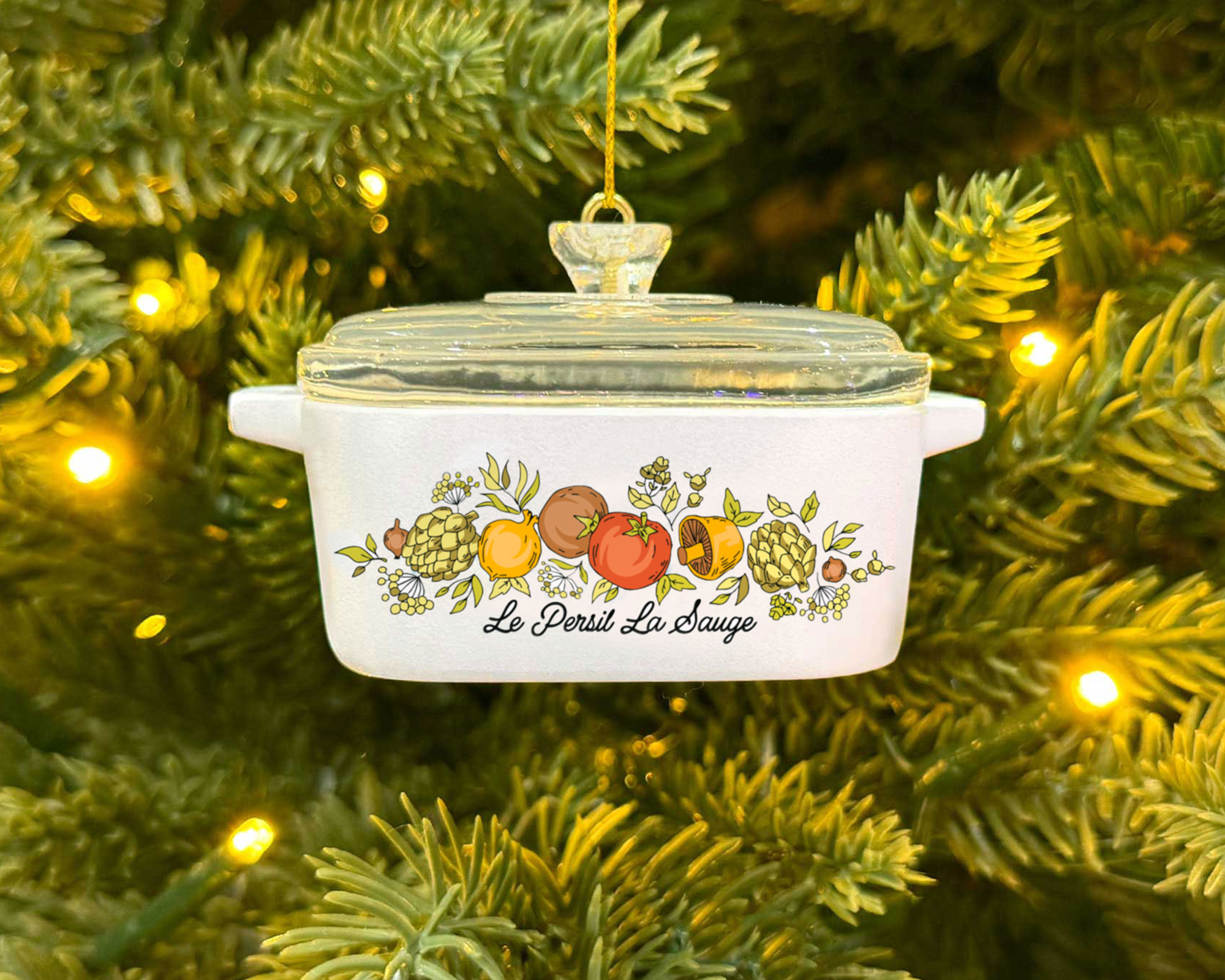 Mini Spice of Life Ornament – Corning Ware–Inspired Casserole
