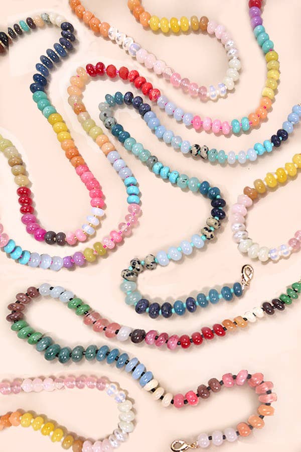 NATURAL AGATE BEAD NECKLACE