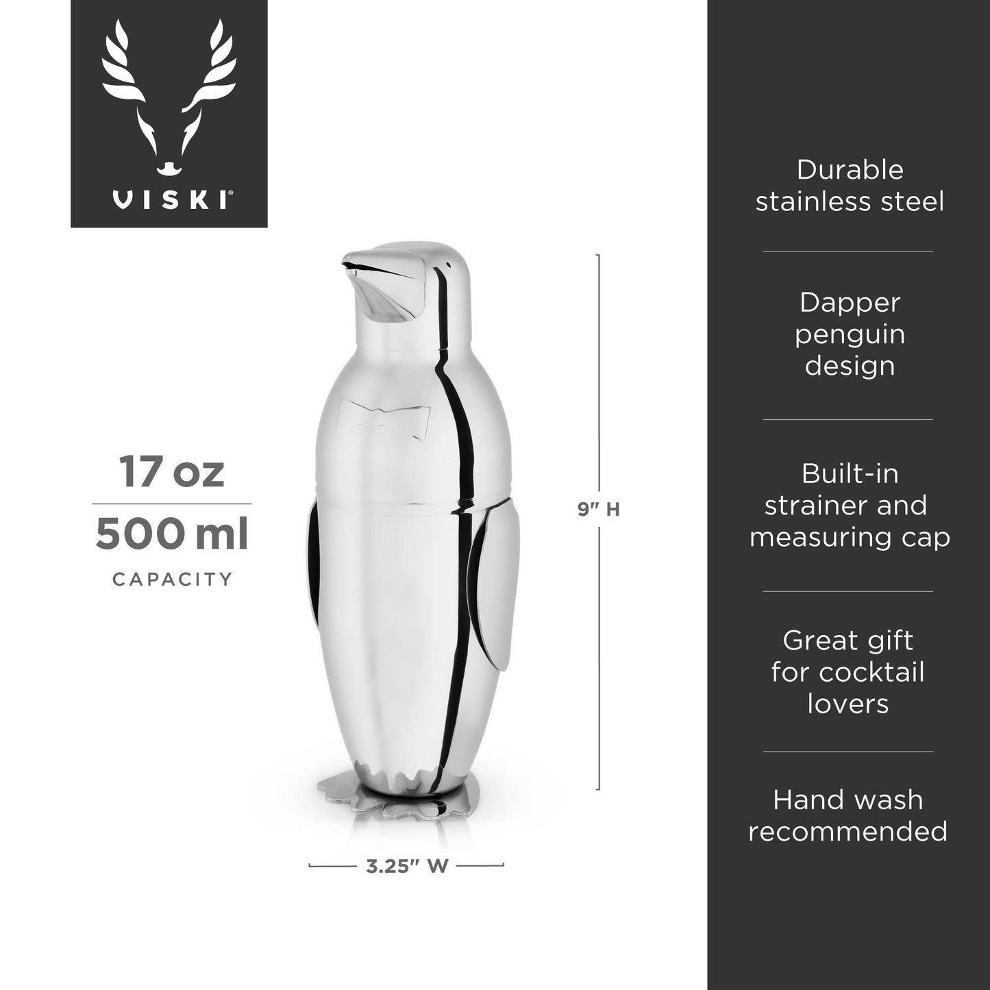 Irving™ Stainless Steel Penguin Cocktail Shaker