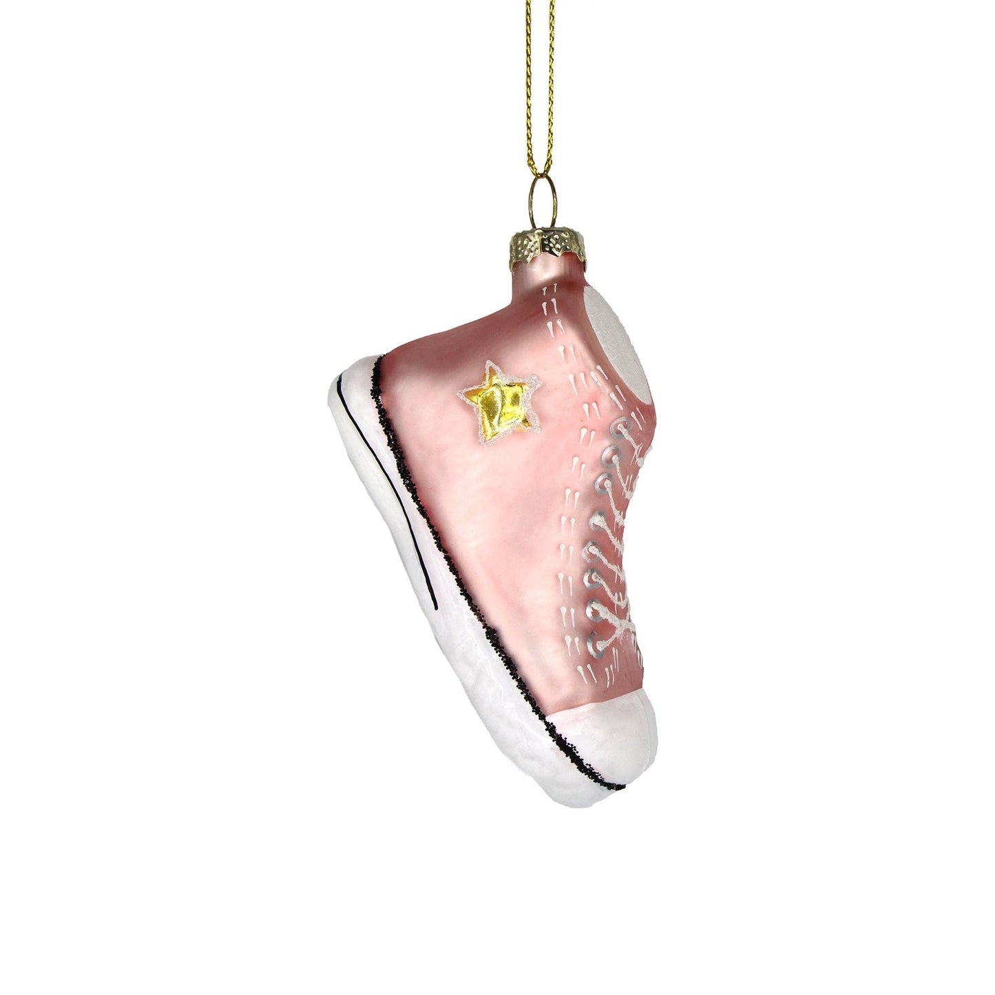 Pink Sneaker Glass Christmas Ornament