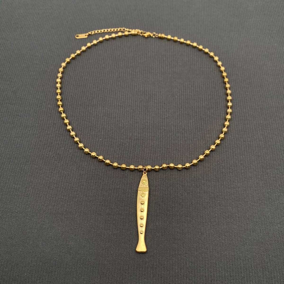 Fish Charm 18K Gold Plated SS Necklace