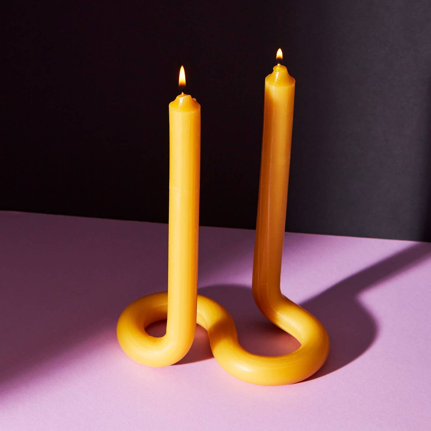 Twist Candle Sticks by Lex Pott - Mustard