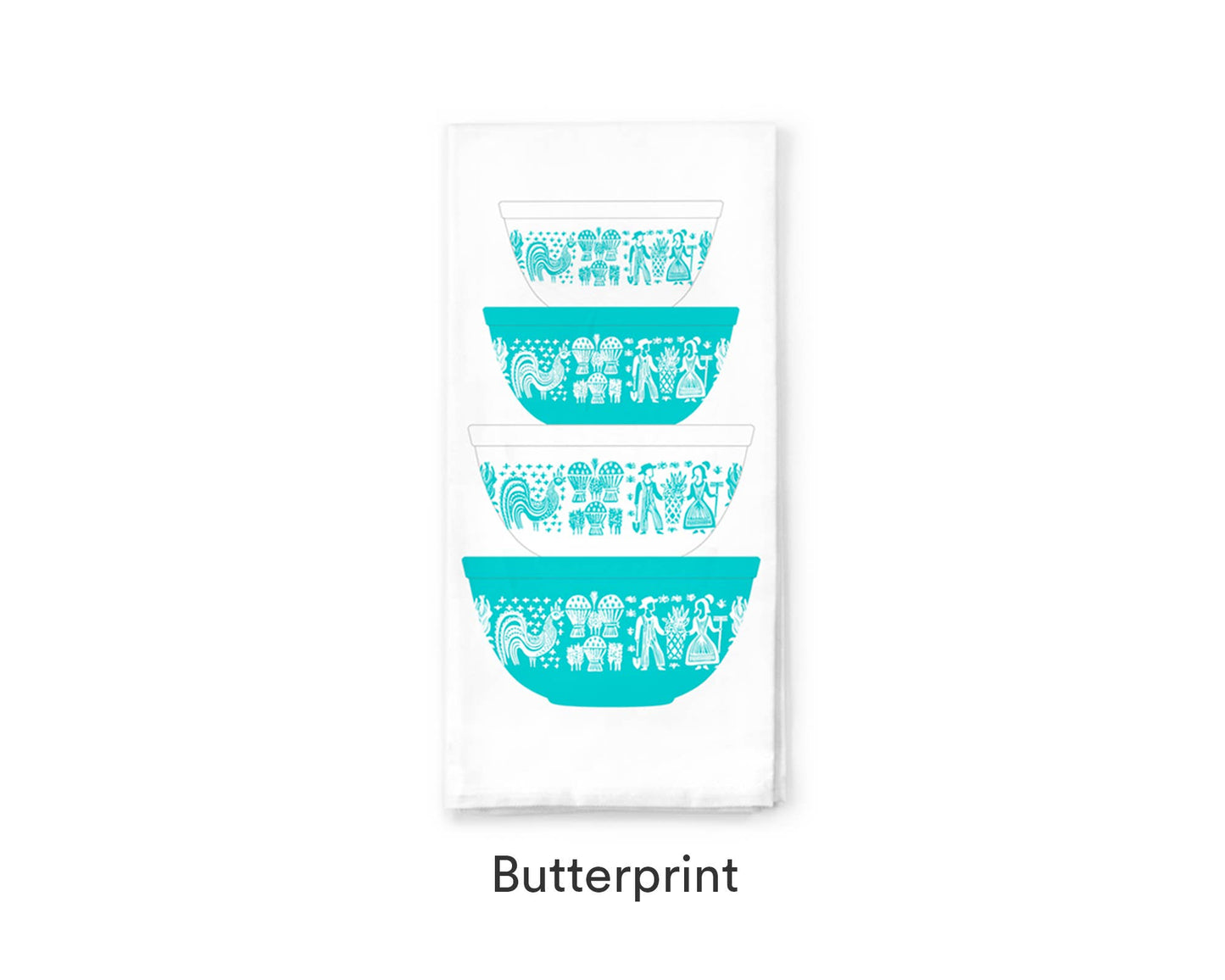 Pyrex-Inspired Tea Towel Cotton – Retro Kitchen Gift