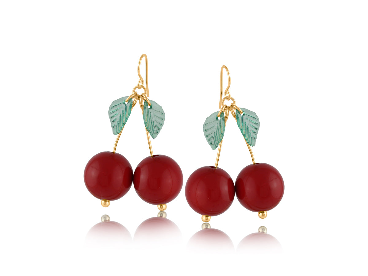 Red Cherry Drop Earrings