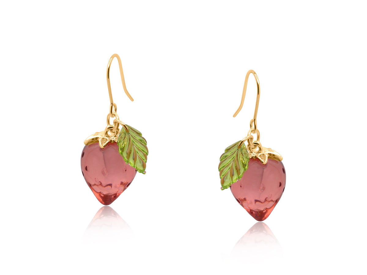Red Strawberry Drop Earrings