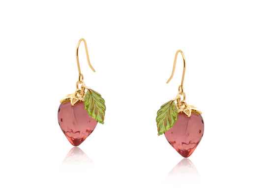 Red Strawberry Drop Earrings