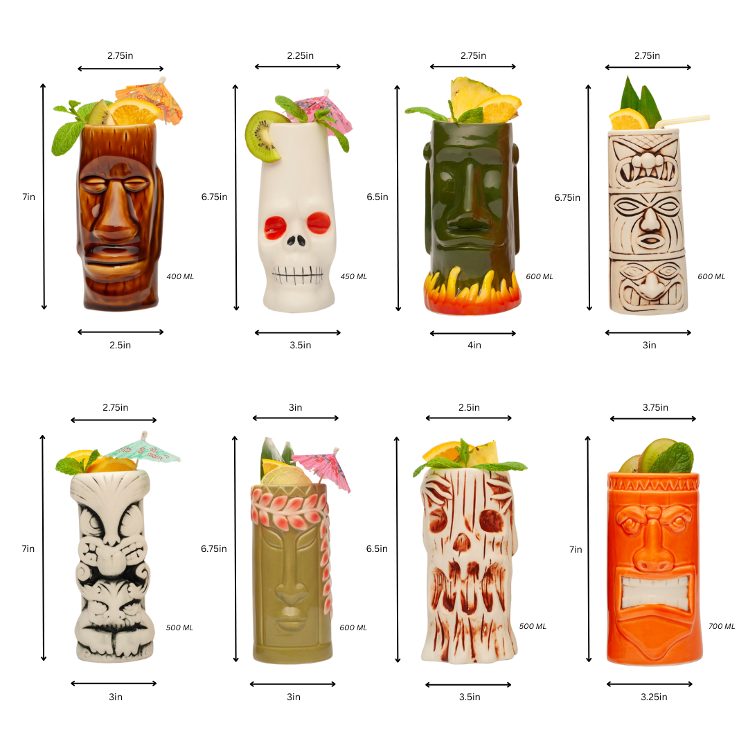 Hard-Carved and Hand-Painted Tiki Mug