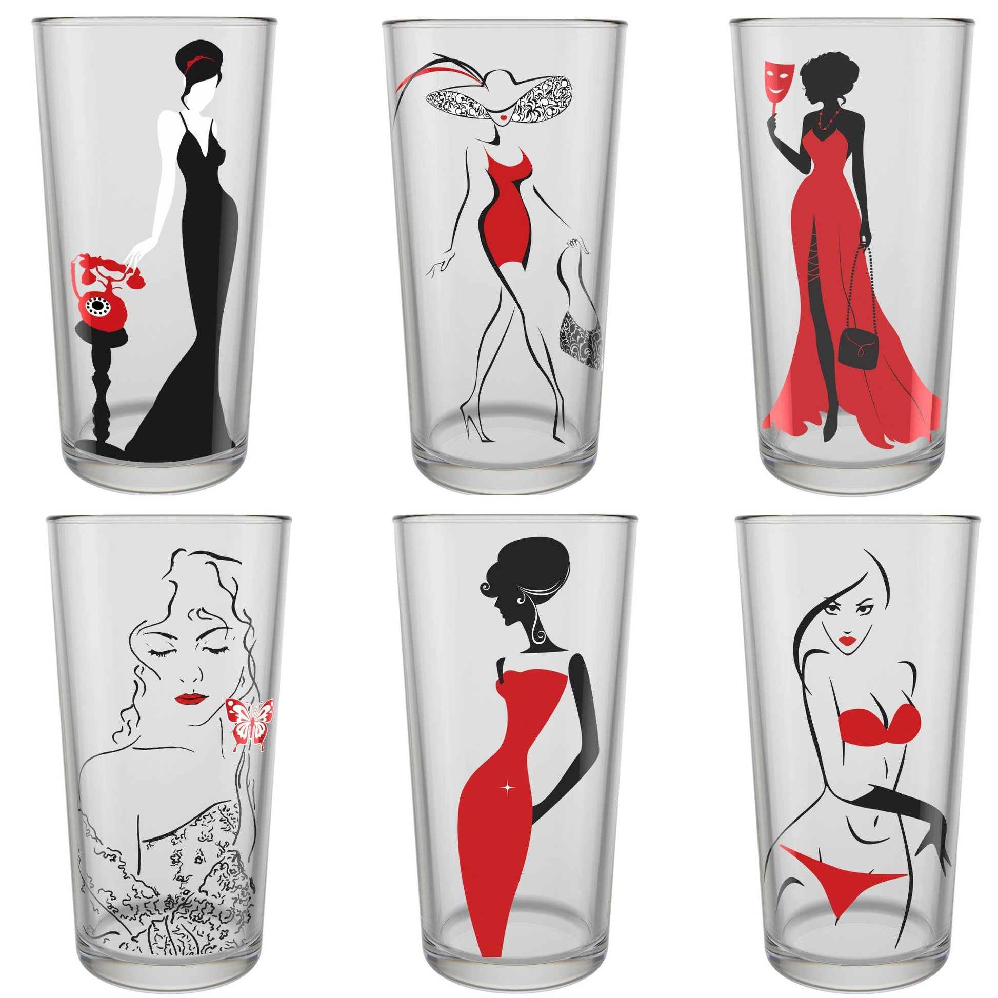 Red Line Cocktail Glass