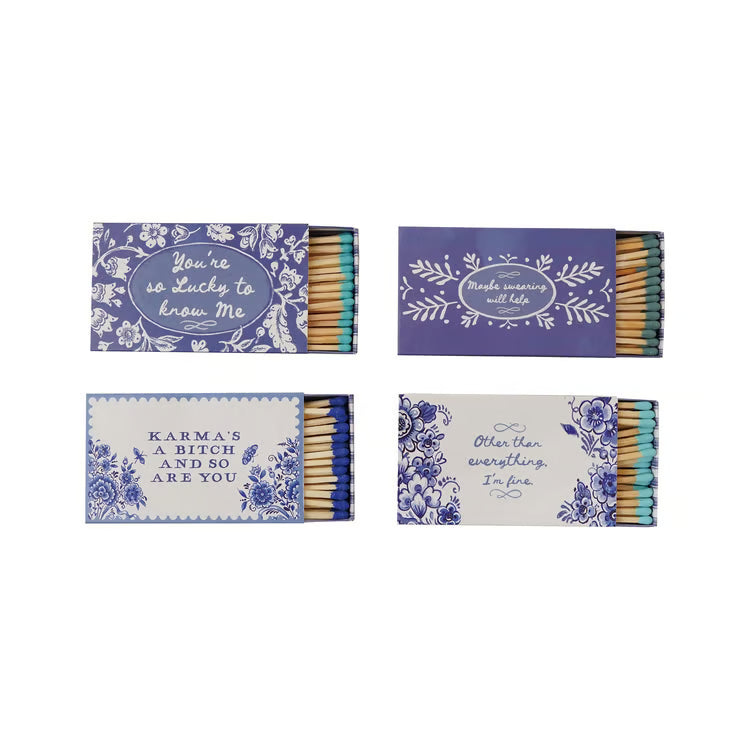 Blue and White Matches