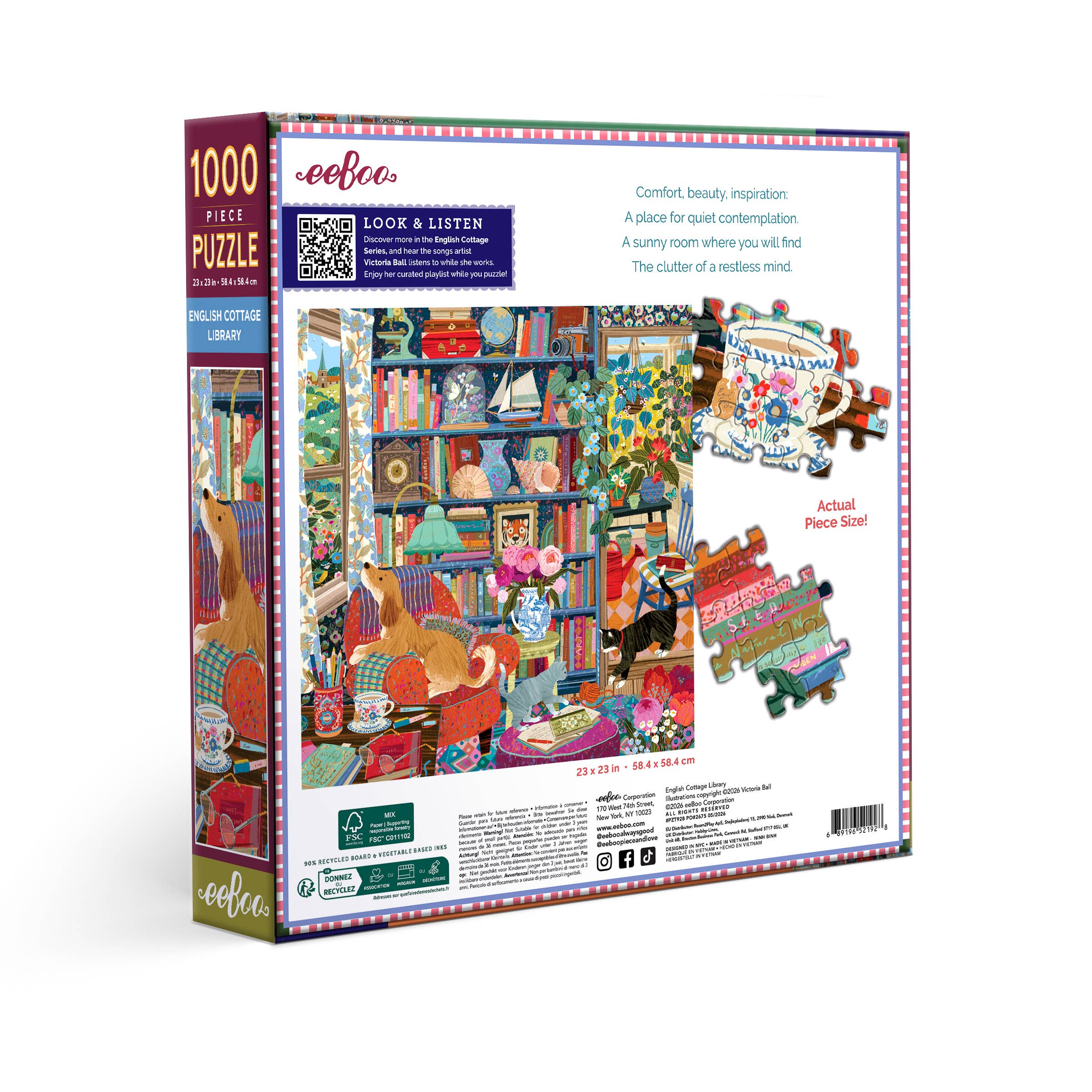 English Cottage Library 1000 Piece Puzzle