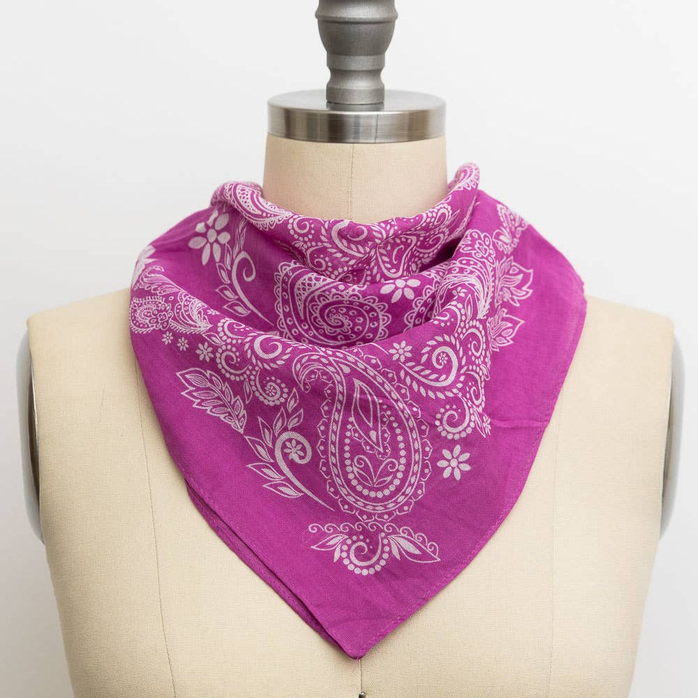 Vintage Pattern Bandana - Boho Chic Square Scarf