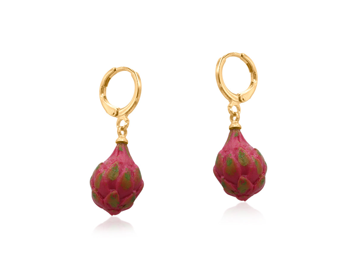 Pink Dragon Fruit Petite Huggie Hoop Earrings
