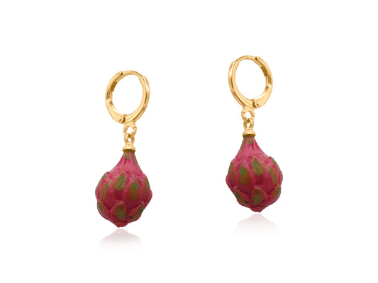 Pink Dragon Fruit Petite Huggie Hoop Earrings
