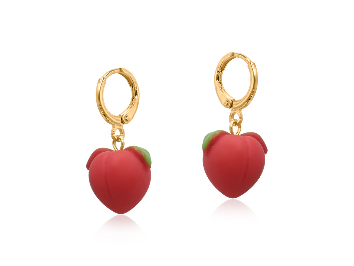 Pink Peach Petite Hoop Huggie Earrings