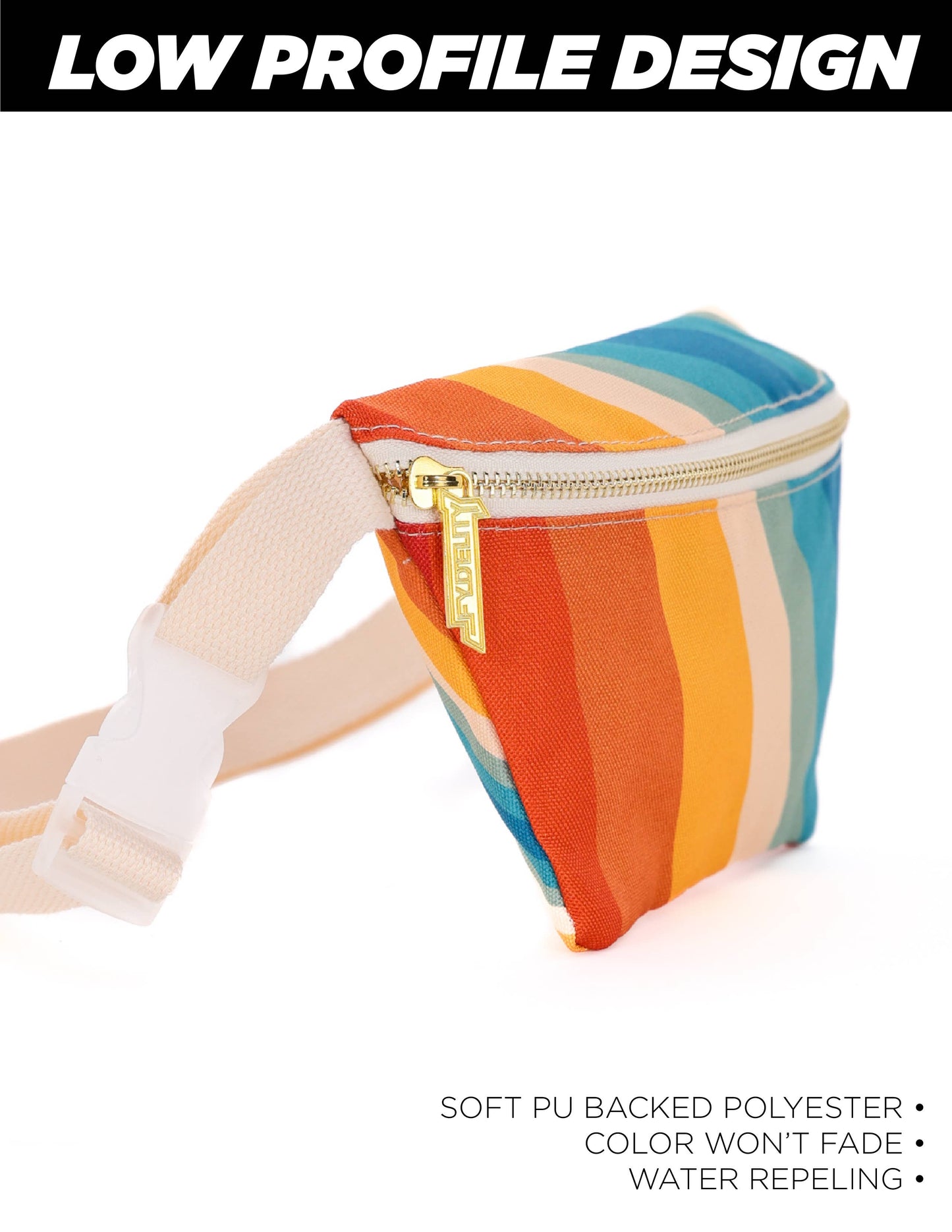 83864: Fanny Pack |Ultra-Slim| Recycled RPET | Retro Rainbow