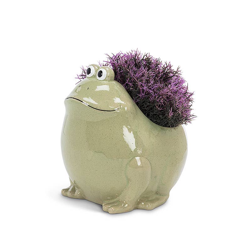 Lg Sitting Frog Planter-6.5"