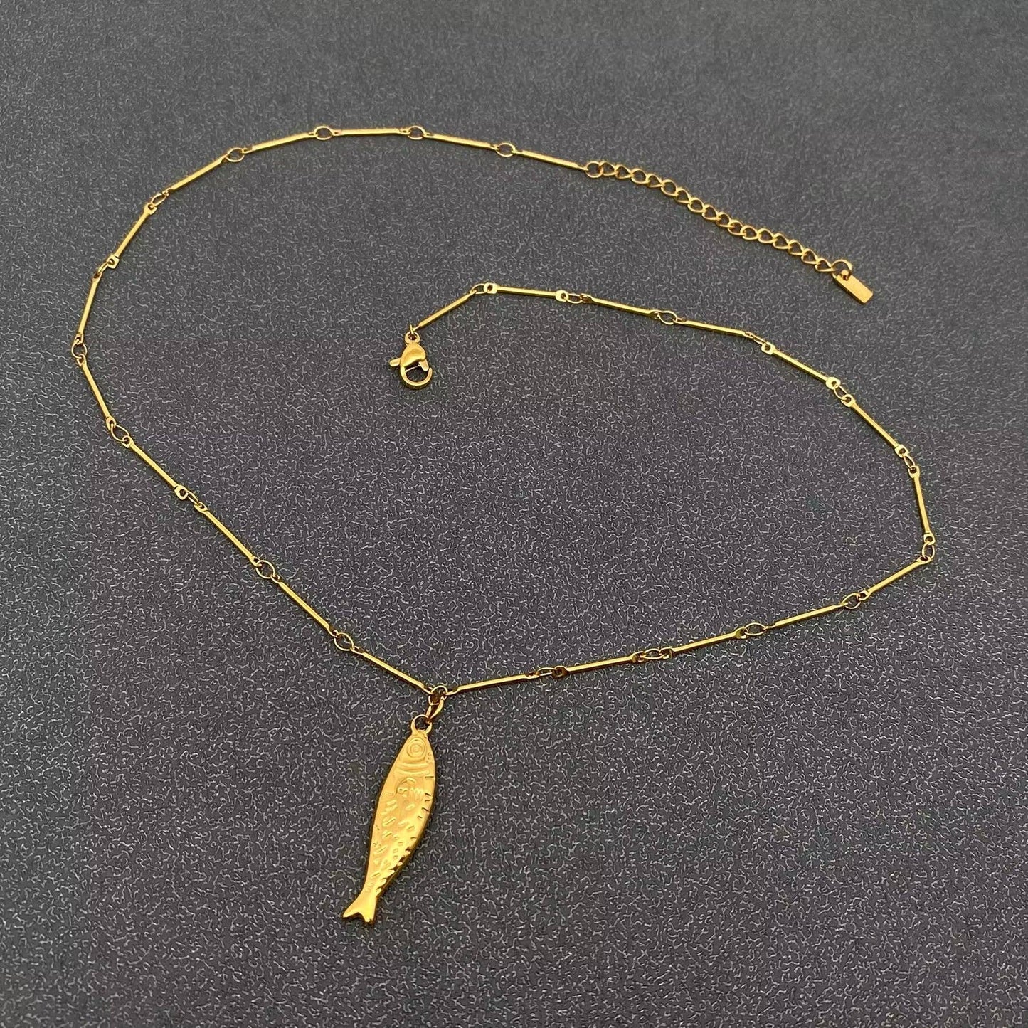 18K Gold Plated Fish Charm Necklace