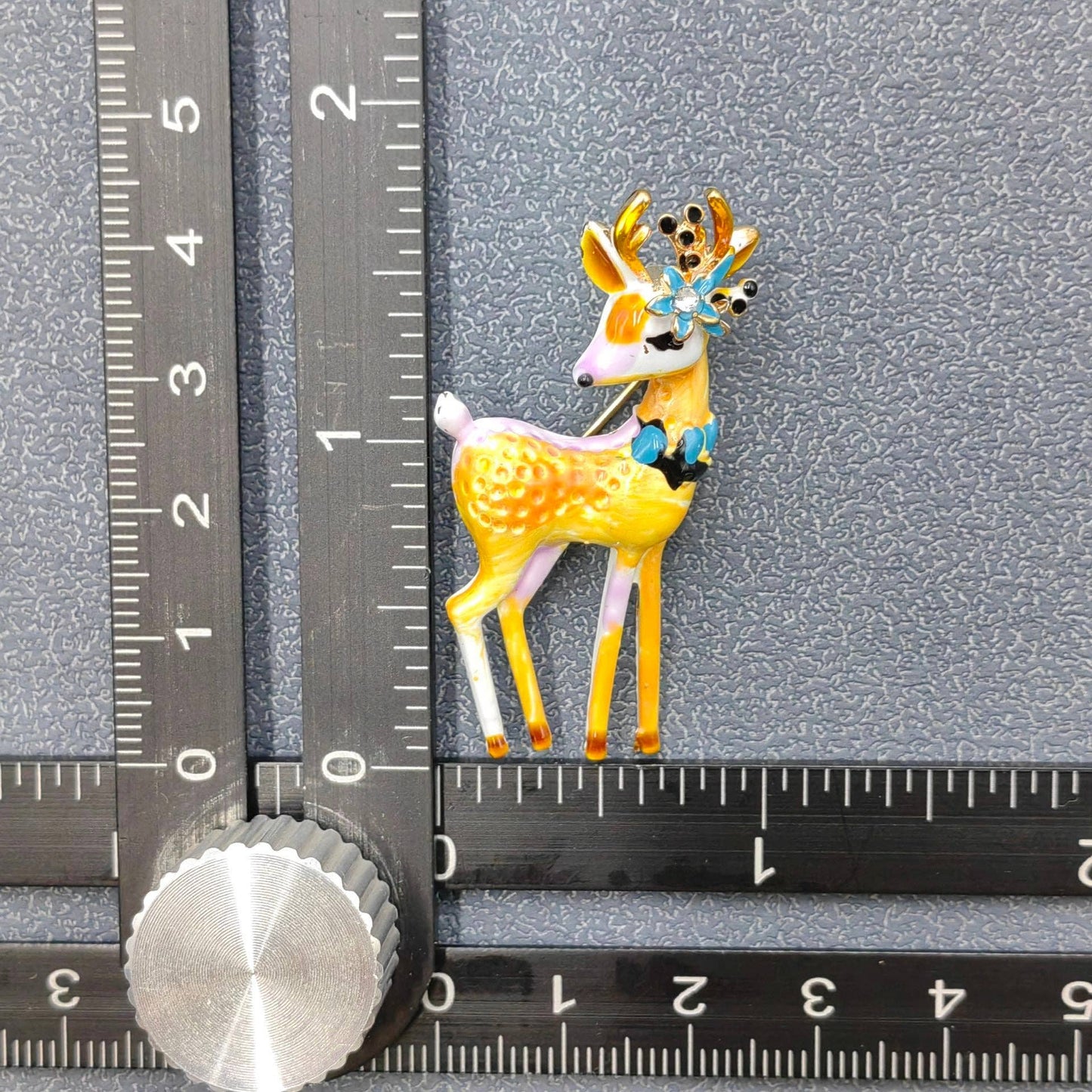 Enamel Sika Deer Brooch