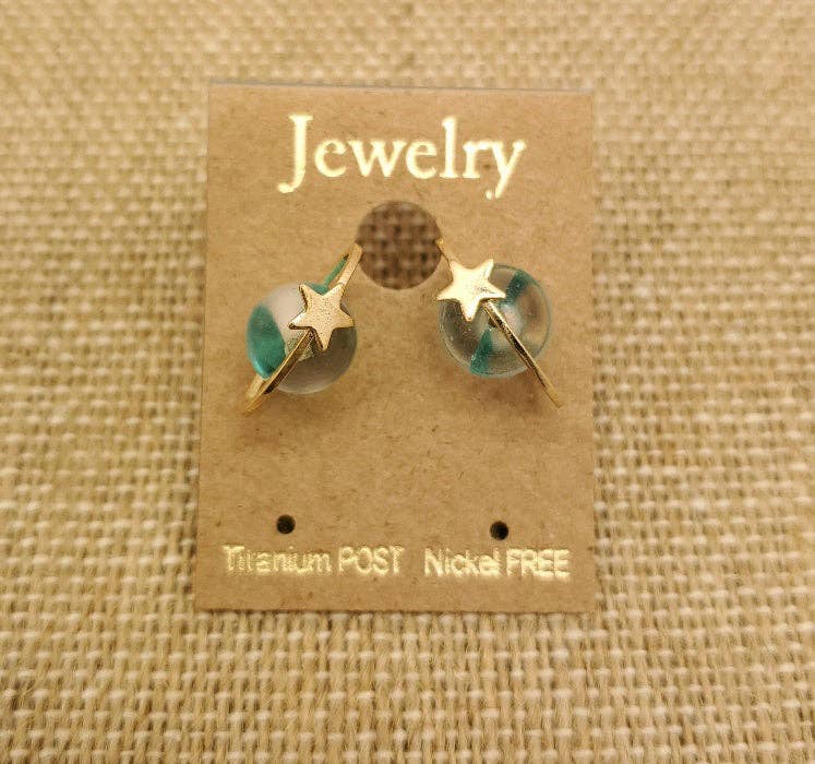 Planet Design Post Earrings