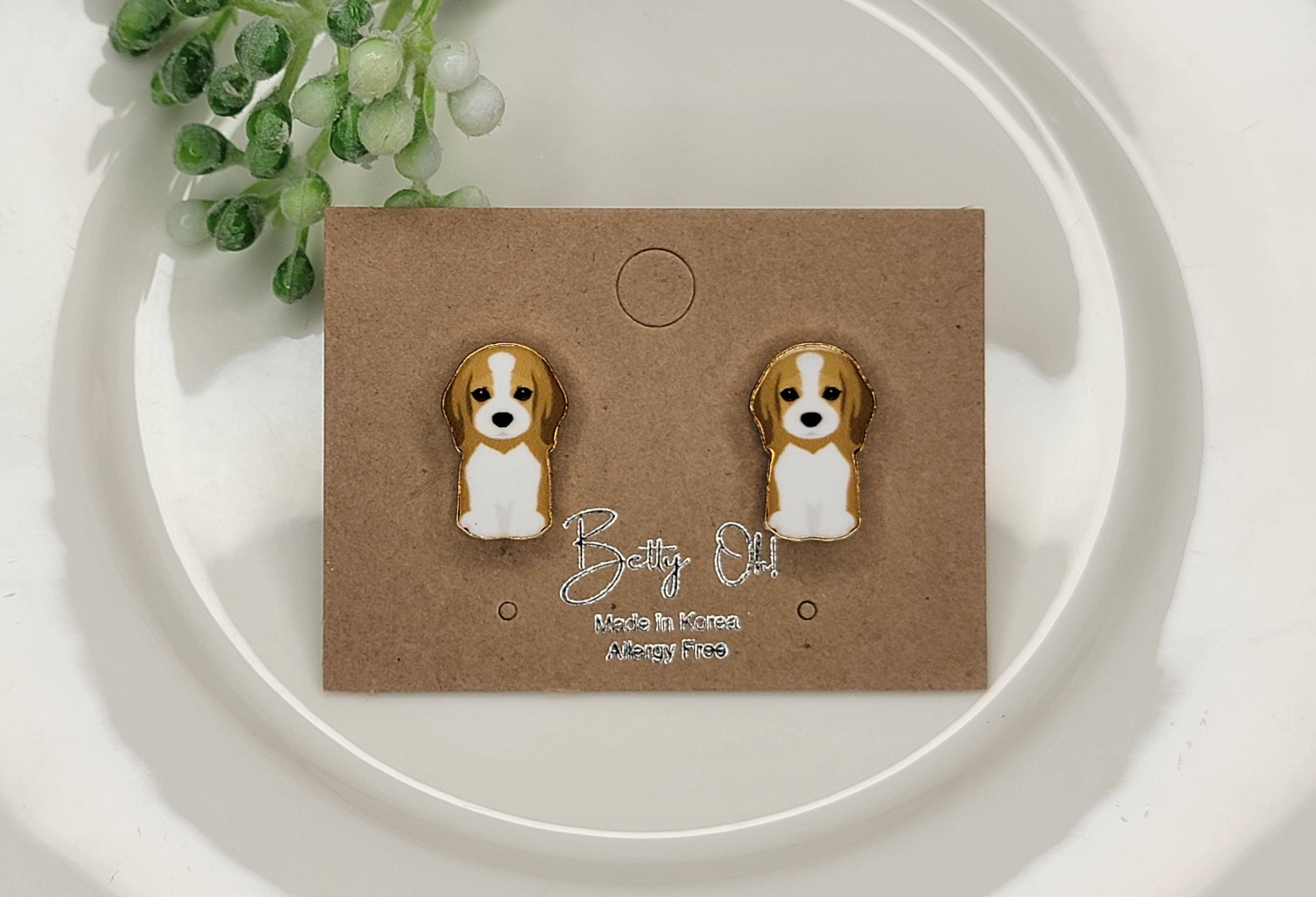 Beagle Puppy Earrings