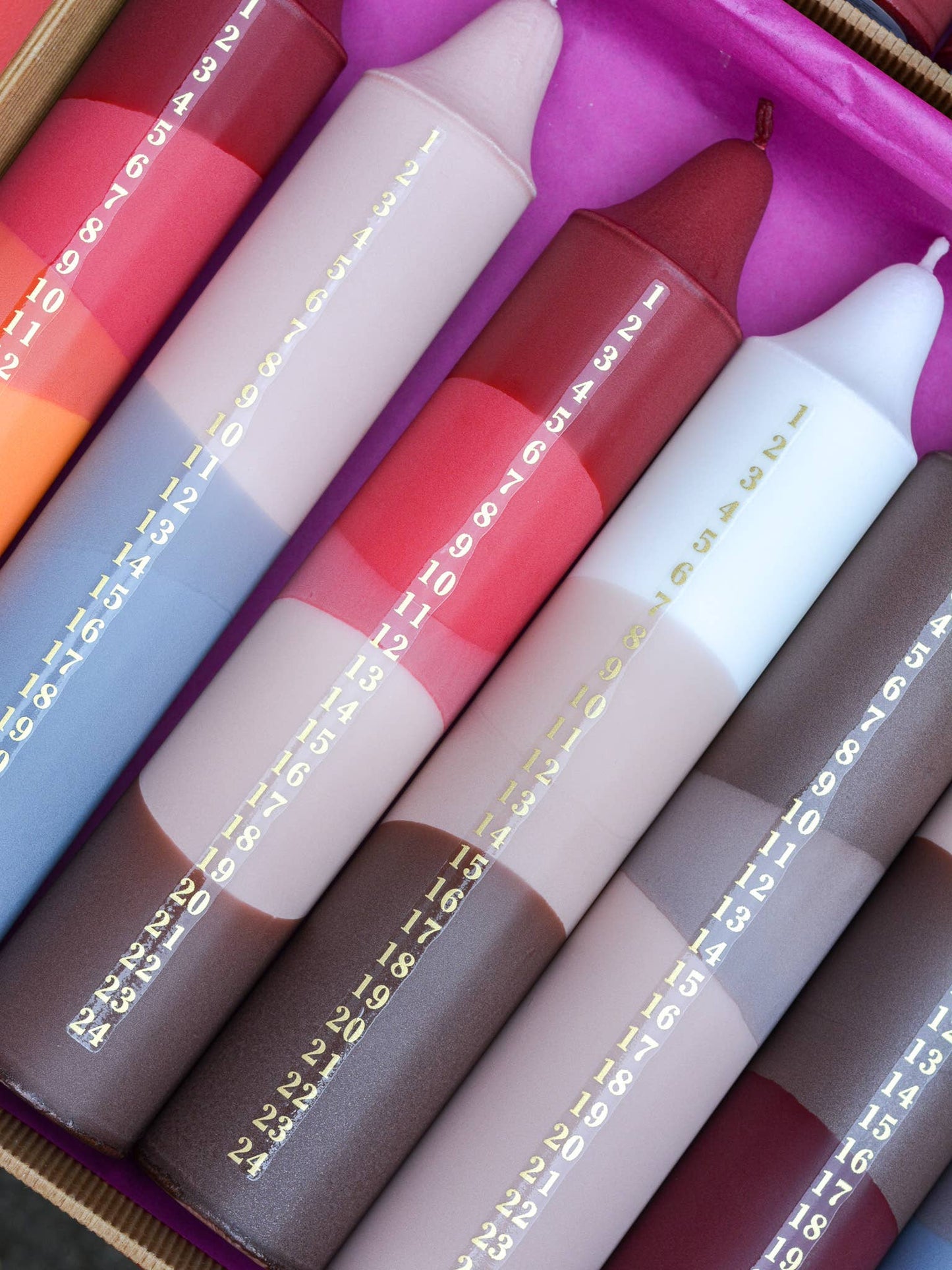 Advent Candle, Christmas Calendar, Beige / Gray