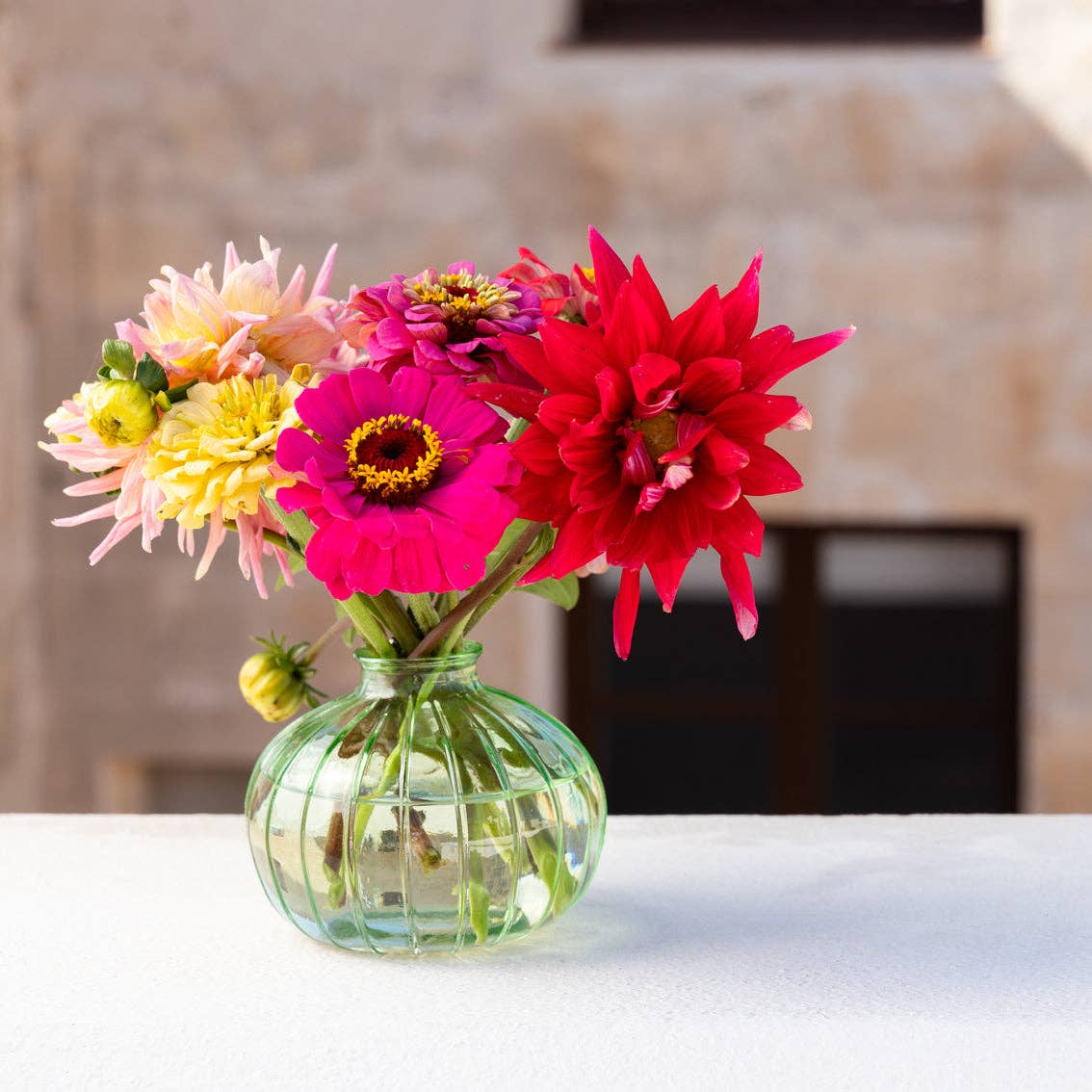 Green Glass Bud Vase - 8cm | Everyday Decor |