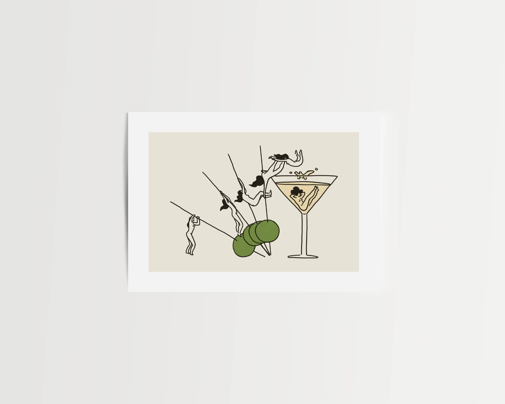 "Pole Vault" Martini Art Print