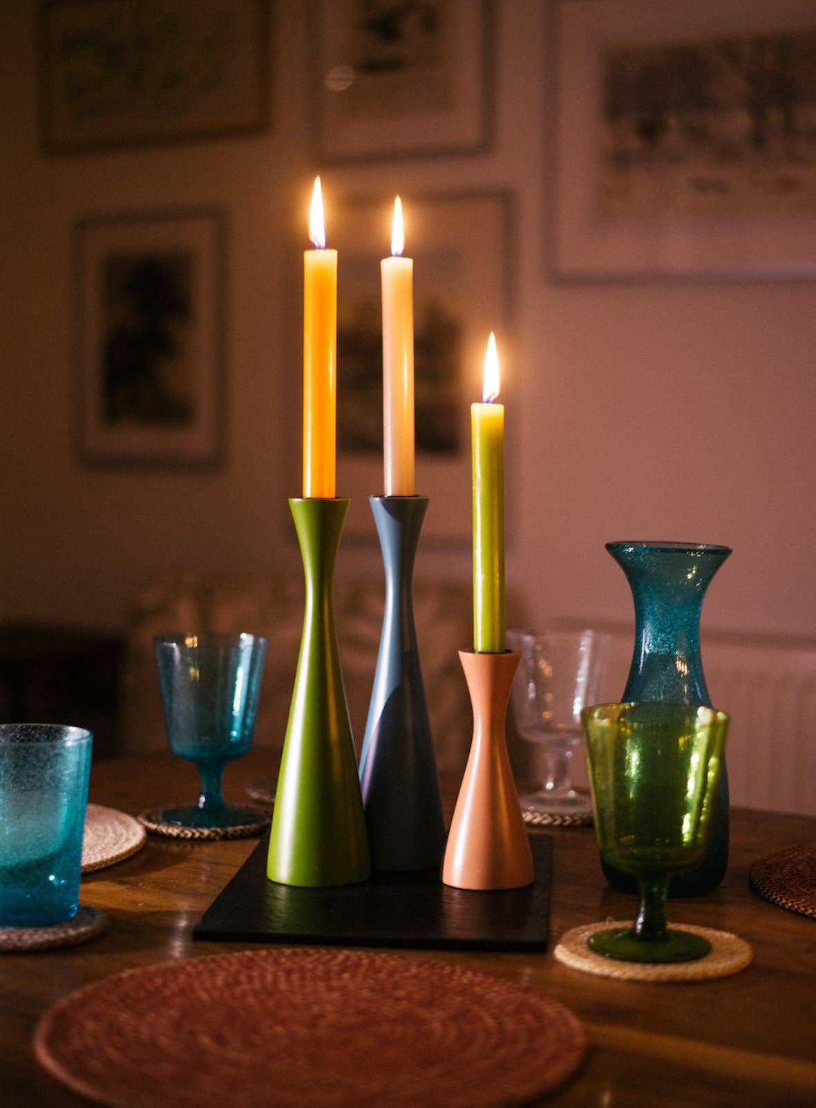 Tall Old Gold Candleholder
