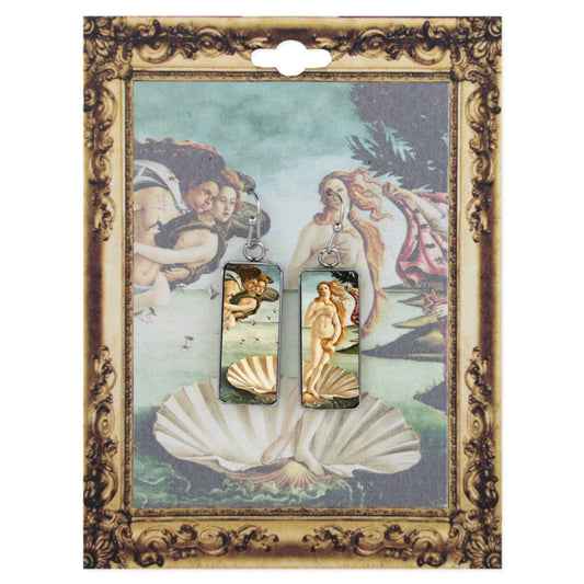 Venus Print Silver Bar Fine Art Earrings