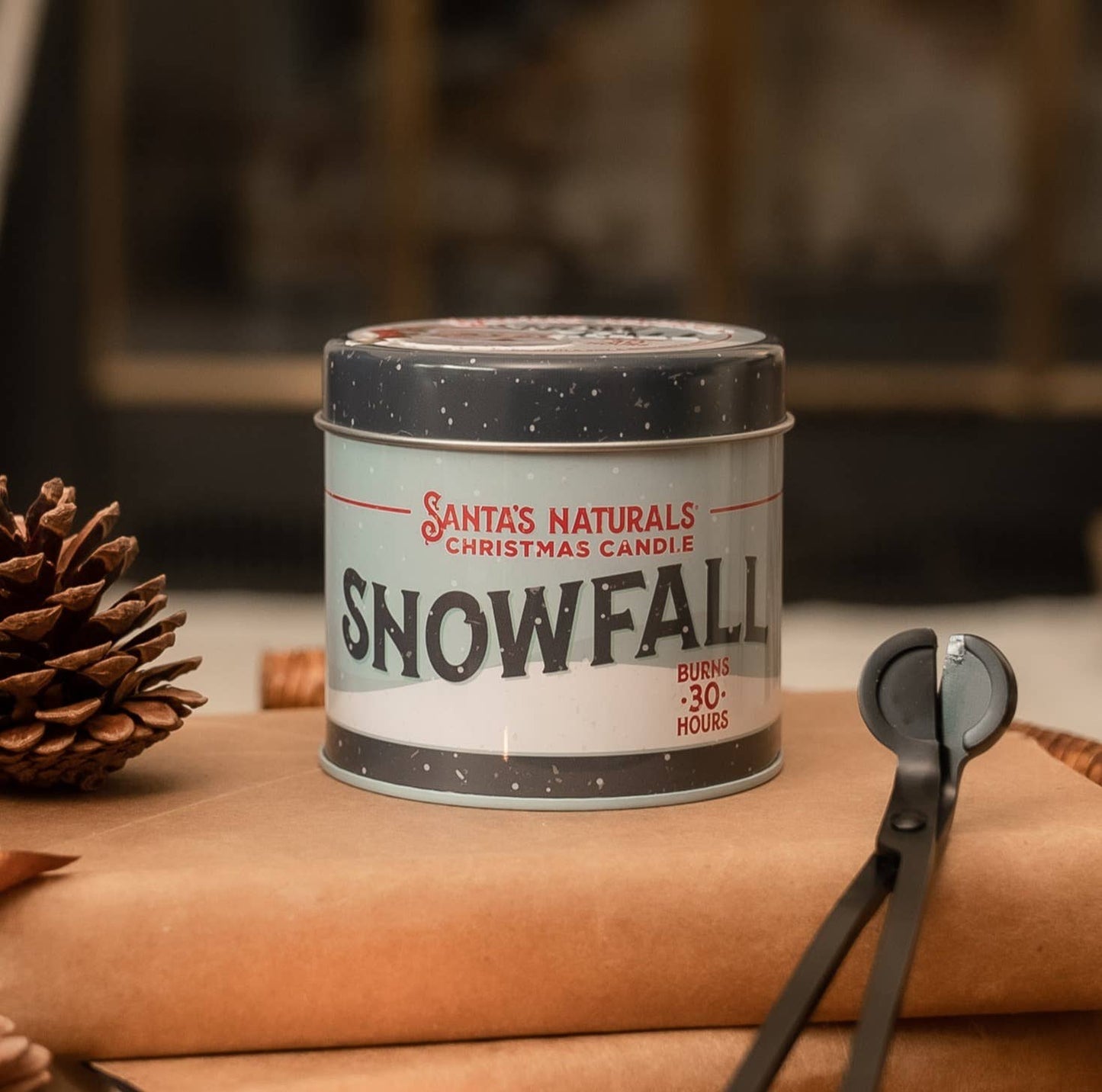 Christmas Candle in Snow Fall 9oz