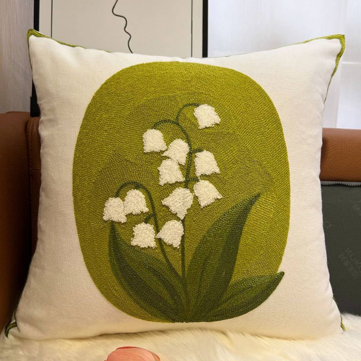 Floral Embroidered Pillow