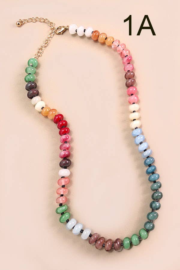 NATURAL AGATE BEAD NECKLACE