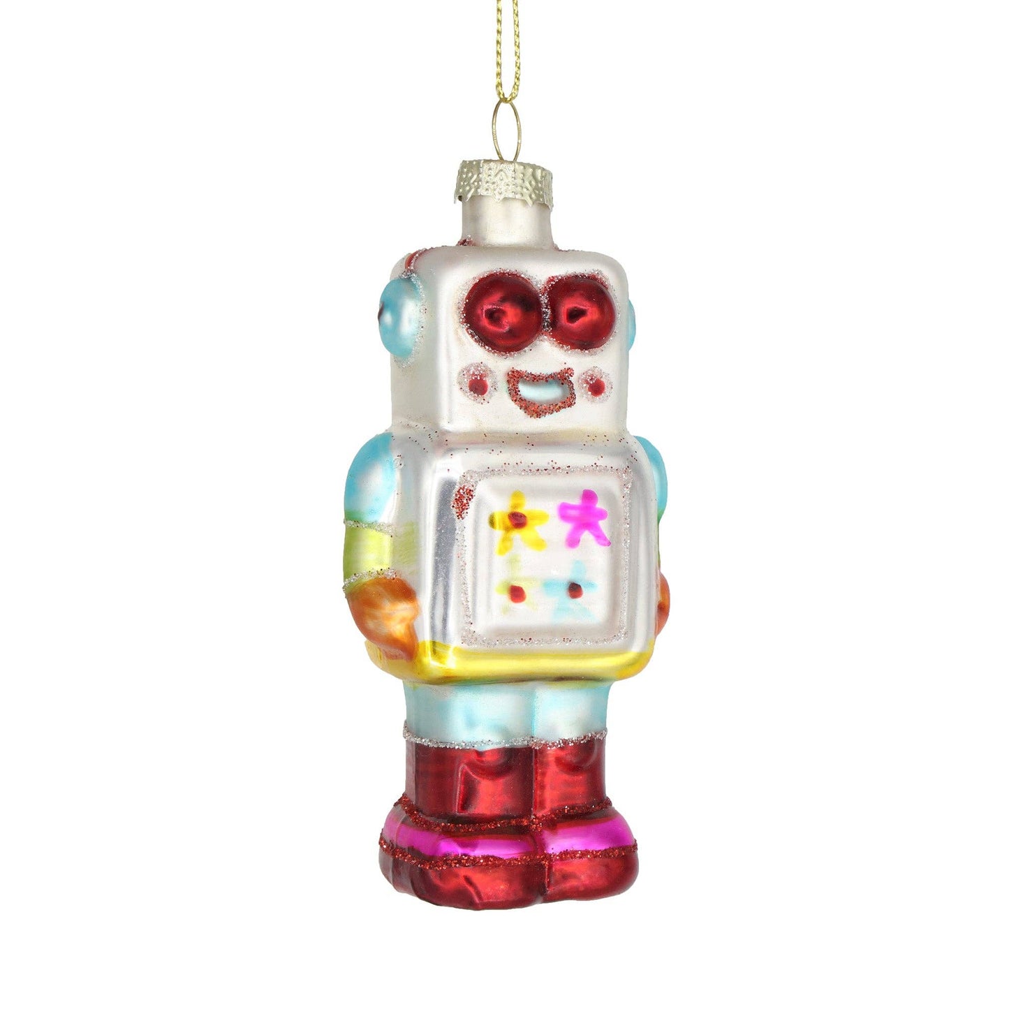Mr Roboto Glass Christmas Ornament