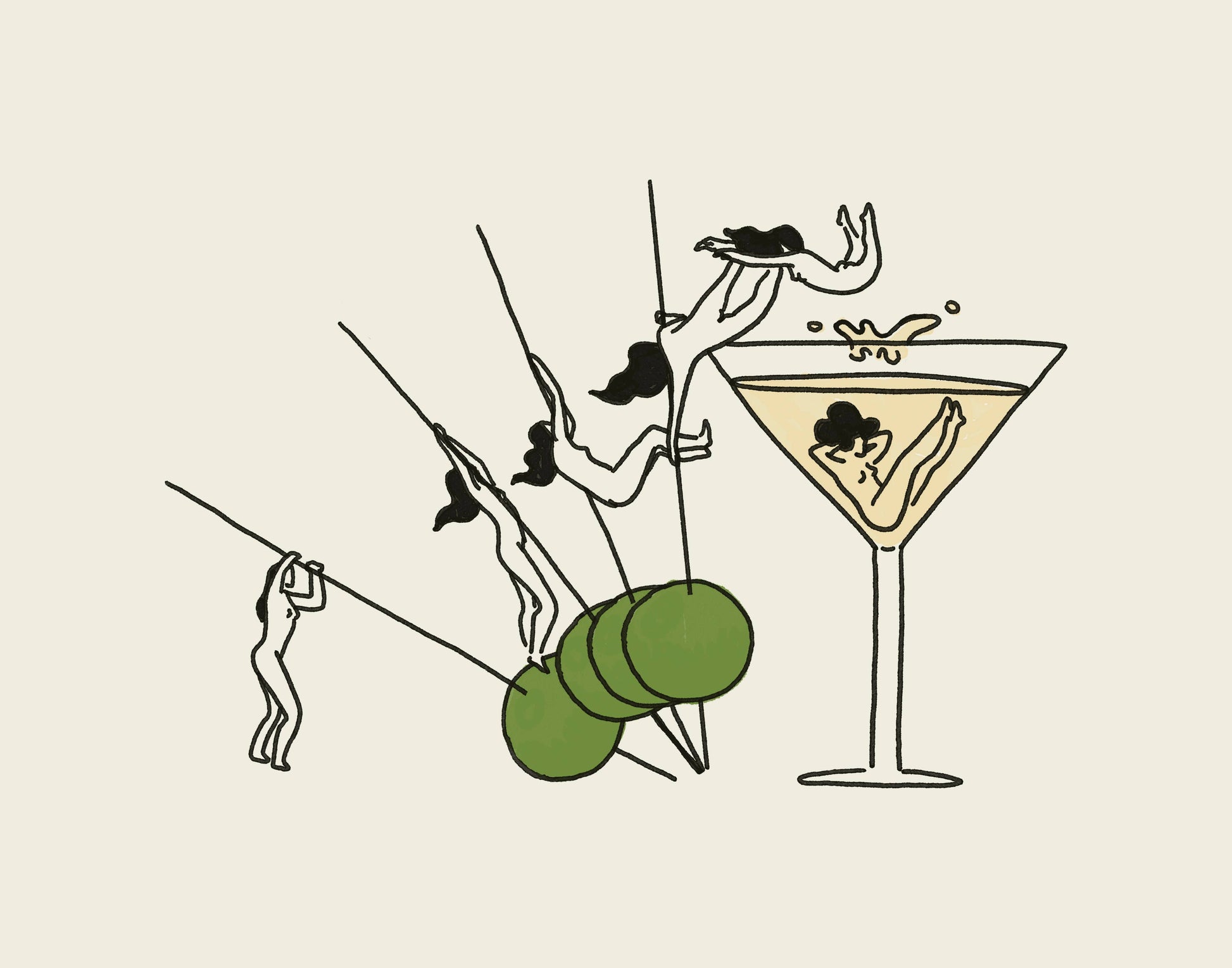 "Pole Vault" Martini Art Print