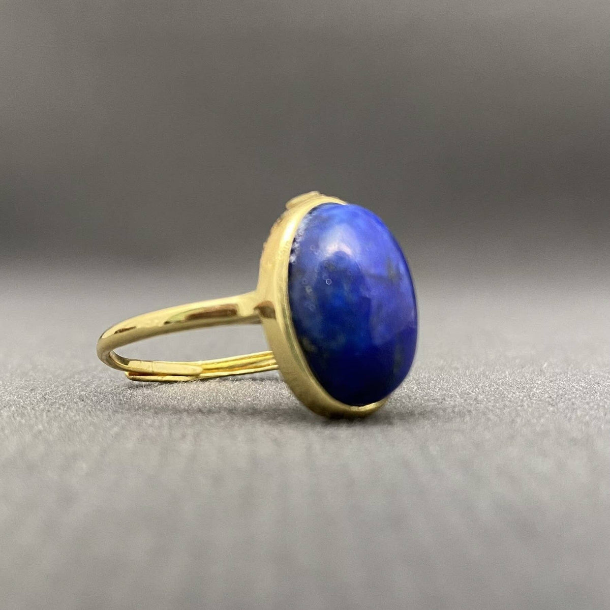 Oval Stone Adjustable Copper Ring