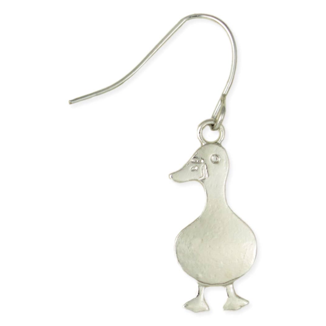 Silly Goose Silver Earrings