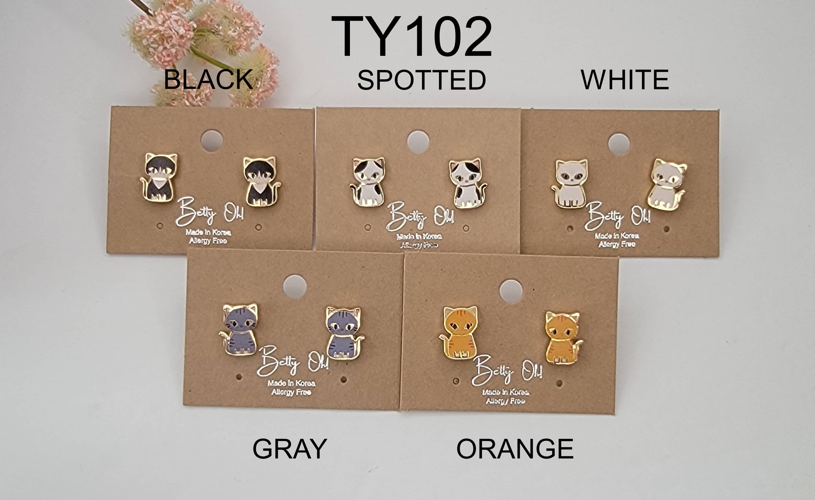 CAT POST EARRINGS.