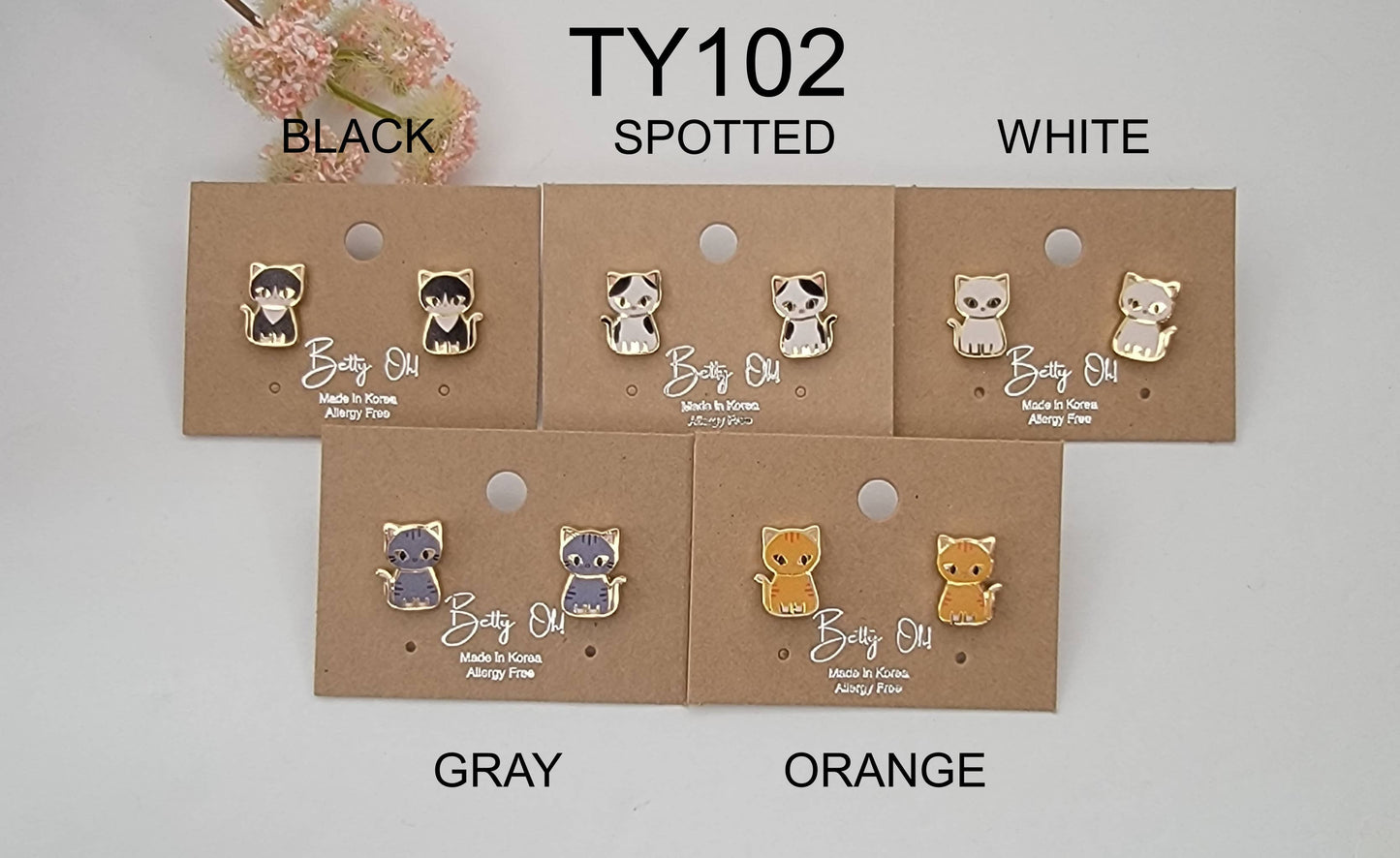 CAT POST EARRINGS.
