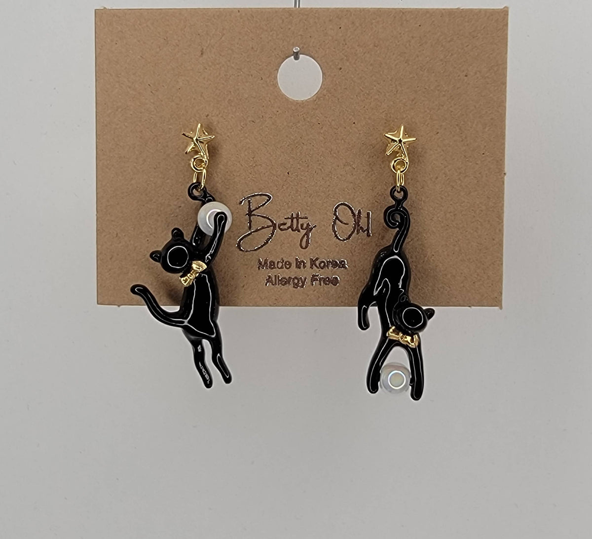 Black Cat Dangle Earrings